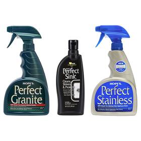 Hopes 026214561410 Perfect Stainless Granite Sink Cleaner Bundle 3 Pack Streak Free Kitchen Polish
