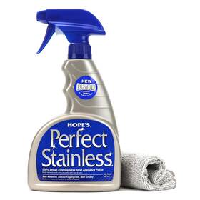 Hopes 026214561557 Stainless Steel Cleaner And Polish With Microfiber Cloth 22ounce Streakfree Self