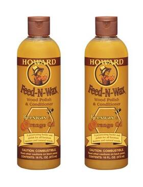 Howard Products 885133467872 Feed N Wax Wood And Conditioner Beeswax Polish Orange 16 Fl Oz Pack Of 2
