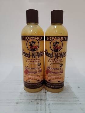 Howard Products 885982109220 2x Feed-n-wax Wood Polish And Conditioner With Microfiber Cloth 16-ounce
