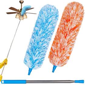 Dm0012a Hshttkl 2 Pcs Microfiber Feather Duster Extendable Up To 100 Inch Extra Long Pole