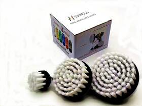 Huawell 738596558147 New Quick Change Shaft 3 Pack Soft White Drill Brush Carpet Upholstery And Leath