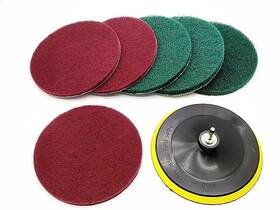Huawell 738598536631 Super Large Size 7 Inch Drill Powered Brush Tile Scrubber Scouring Pads Cleaning