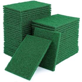 Ijrplm 751753346821 50 Pcs Scouring Pads Heavy Duty Scour 4 X 5.95 Inch Reusable Green Scrub