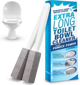 Impresa 445052328345 2-pack Pumice Stone Toilet Bowl Cleaner Extra-long Handle Limescale Rem
