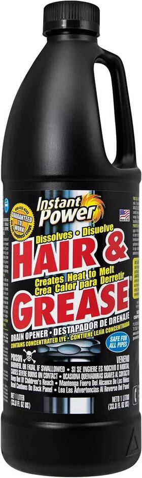 Instant Power 313102332345 Hair And Grease Drain Opener Multipurpose Liquid Cleaner