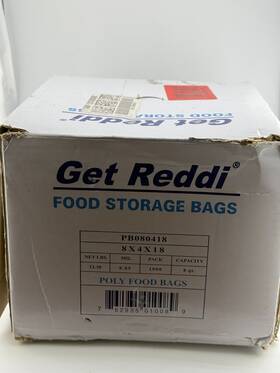 Pb080418 Inteplast Group 8- Quart 0.85 Mil. 8 Inch X 18 Food Bags - Cl 1000/ct New