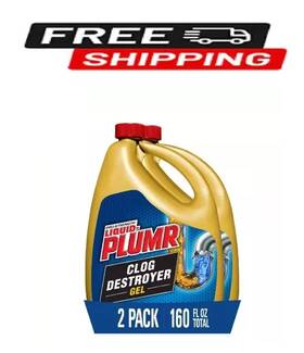 4460031653 Iquid-plumr Liquid Pro Clog Destroyer Gel Drain Cleaner With Pipeguard 2-pack 160oz