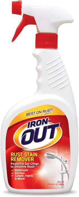 Iron Out 696600205077 Rust Stain Remover Spray Gel Remove Stains In Bathrooms Kitchens