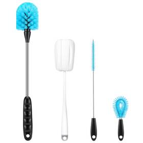 Isshu 797999936952 4 Pack Bottle Brush Narrow Neck Cleaning Set Long Handle Stainless Steel Water