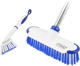 Ittaho 786118277359 Floor Scrub Brush With Long Handle 2 In 1 Deck Stiff Bristle B