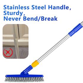 Ittaho 786118277434 2 Pack Grout Brush With Long Handle 56.5ftft Swivel Cleaning Brushvshape Gro