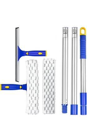 2009008-1 Ittar Window Squeegee With 2 Sets Stainless Steel Pole Cleaning Tools T-a