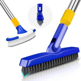 Ittar 798789843573 Grout Brush And Scrub Combo Floor Scrubber With Long Handle Multipurpo