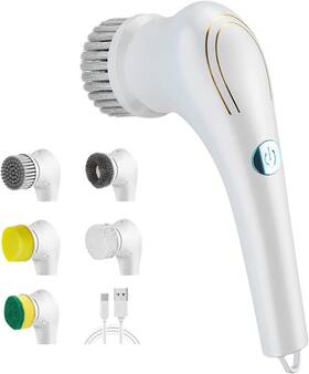 Brsh01 Iwinna Electric Spin Scrubber Cordless Handheld Cleaning Brush With 5 Replaceable Brus