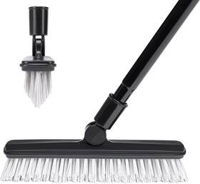 Jehonn 445026875837 2 Pack Grout Brush With Long Handle 50 Inches Swivel Floor Scrub Broom