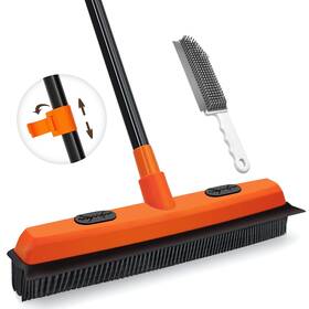 Fb-12 Jehonn Rubber Broom Carpet Rake For Pet Hair Remover Fur Removal With Squeeg
