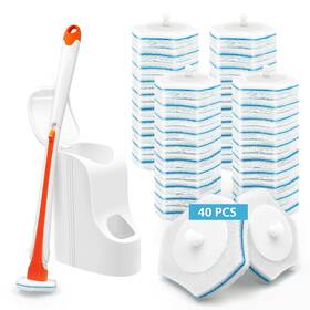 Tb-03 Jehonn Disposable Toilet Bowl Cleaner Wand With 40 Refills Wall Moun