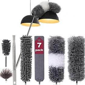Jiahz Microfiber Duster 7 Pcs Feather Cleaning Kit With 100 Inches Extens