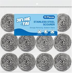 Jin-he-tai 313106146153 10 Pack Stainless Steel Scrubber Wool Srubber For Scouring Stubborn Messe