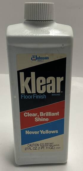 Johnson Wax 046500001369 Vintage Klear Floor Finish Sc 27oz. 1984 Brilliant Shine New