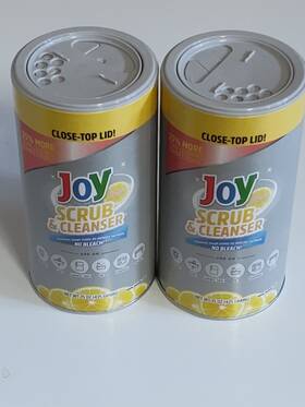 Joy 850017436169 Powder Lemon Fragrance Scrub And Cleanser 15 Oz Lot Of 2 No Bleach