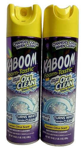 Kaboom 757037352755 2 Pack Foam-tastic With Oxiclean Lemon Scent Bathroom Cleaner 19 Oz. Each