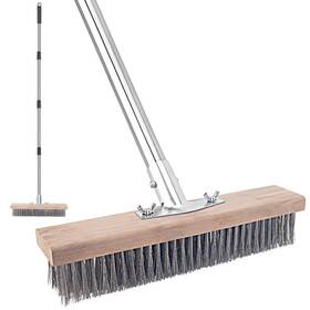Kefanta 975406482610 Stainless Steel Wire Scrub Brush With Long Handle For Deck Concrete Patio Floor