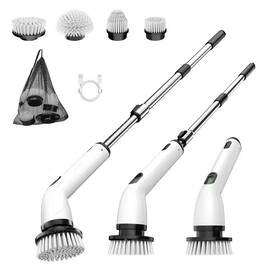 Keimi 744110202564 Waterproof Cordless Power Scrubber Cleaning Electric Spin Rotary Scrub Brush Wi