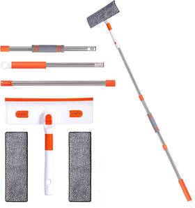 Dzh-gsq-001 Keyloland Professional Window Squeegee 2-in-1 Cleaner With 55 Inch Extension Pole Premium