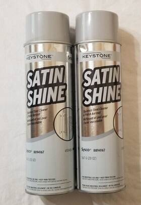 8894167 Keystone 2 Cans Satin Shine Stainless Steel Cleaner And Polish Aerosol 20 Oz Can
