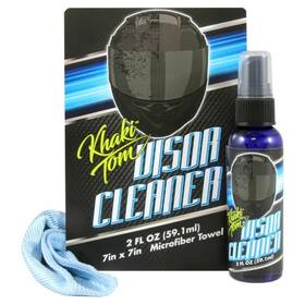 3100193 Khaki Tom Motorcycle Helmet Cleaner 2 Oz Streak Free Spray And Microfiber Towel