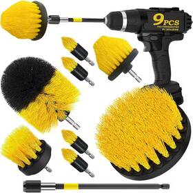 Kiwdzfu 711182018522 All Purpose Drill Brush Set With Extend Attachment For Bathroom Surfaces Grout F