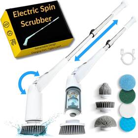 Kixa 445020276210 Electric Spin Scrubber Bathroom Shower Cleaner Brush For Clea