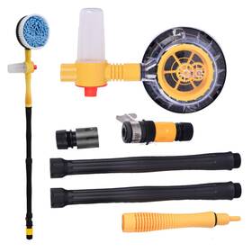 Kujobuy 365779584480 Rotating Car Wash Brush With Soap Dispenser And Hose Attachment Soft Bristle Ca