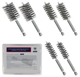 Pfc-6a-321 Kwalitistar 3-size 6pc Fitting Cleaning Brush Set 1/2 3/4 1.0-inch Copper Pipe Cleaner