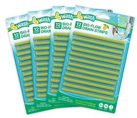 L-wash 650076811095 Lemon Scent Bio-flow Drain Strips - 48 Cleaner And Odor Remover
