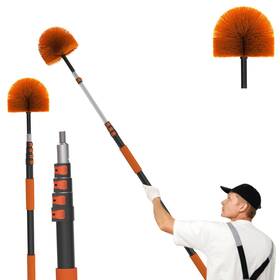 Laanpole 717373070584 12ft 20ft Reach Cobweb Duster With Extension Pole Spider Web Brush For Cle