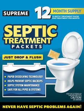 Labpro 649553207025 Septic Tank Treatment Packets -12 Month Supply Of Dissolvable Tre
