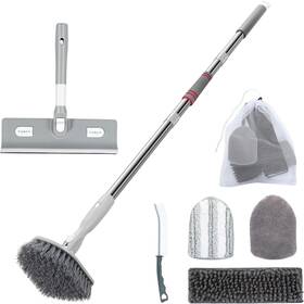 Larkwind 705353537509 Tile Tub Floor Cleaner Scrubber With Long Handle - 5-in-1 Shower Brush Set For B