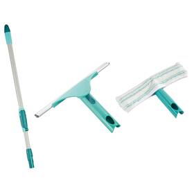 Leifheit 047738455528 Click System High Reach Window Cleaning Kit With Extension Pole Turquoise/si