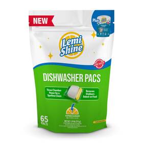 22013 Lemi Shine Natural Dishwasher Detergent Pacs With Cleaner Pouch - Eco Friendl