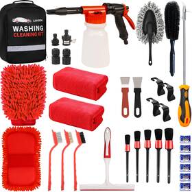 Qjb-31 Lianxin Car Wash Kit Cleaning With Foam Gun Microfiber Sponge A