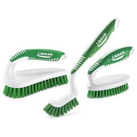 Libman 722815354771 Scrub Brush Kit Three Different Durable Brushes For Grout Tile Bathroom