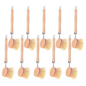 725057 Limbeuuu 10 Pack Fiber Bristle 2-inch All-purpose Kitchen Dish Scrub Brush With Beechw