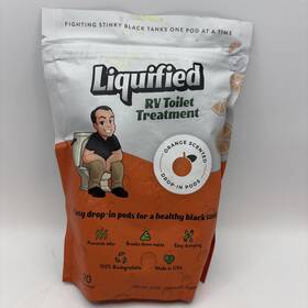 Liquified 860009372719 Rv Natural Toilet Treatment Black Tank Drop-ins 20 Pods Orange Scent