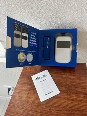 Live Pure 850009545787 Portable Handheld Uv Sanitizer In White
