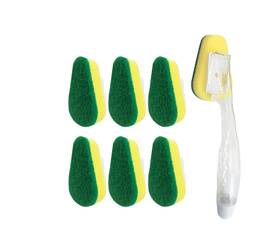 Lola 071454050378 Soap Dispensing Dish Wand With 7 Super Absorbent Sponge Head Reusable