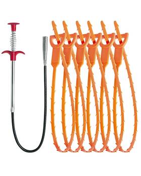 Longgui 737838456142 Hair Drain Clog Remover Tool 6 25-inch Sink Snake 1 24-i
