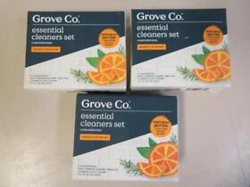 Lot Of 3 Grove Co. Essential Cleaners Set Concentrates Orange And Rosemary
